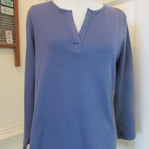 Kim Rogers Canal Blue V-Neck Tee New with Tags